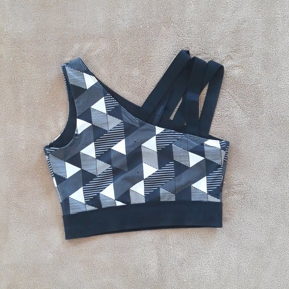 Nike Tops - Nike Asymmetric Black and White Crop Top, Small
